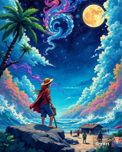 Imagem de luffy do one piece criada No Creart